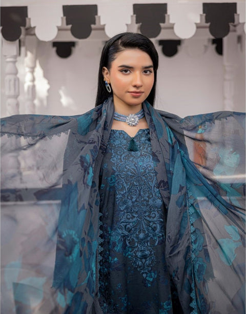 D-1877 3-PCS Embroidered Lawn Collection