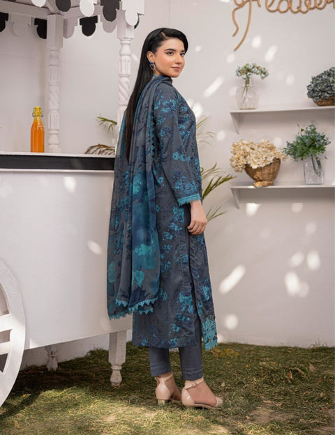 D-1877 3-PCS Embroidered Lawn Collection