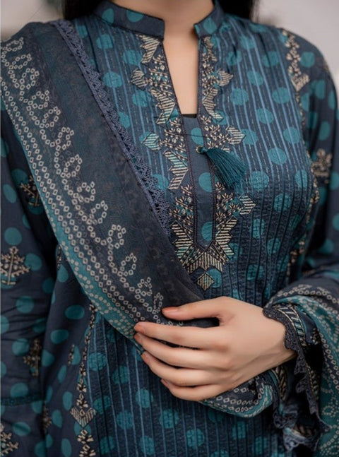 D-1873 3-PCS Embroidered Lawn Collection