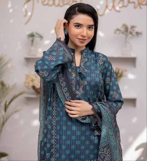D-1873 3-PCS Embroidered Lawn Collection