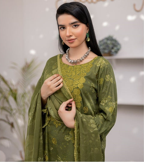 D-1874 3-PCS Embroidered Lawn Collection