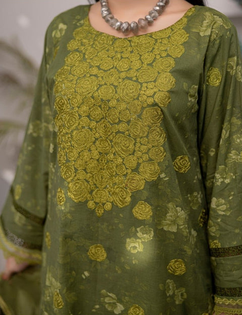 D-1874 3-PCS Embroidered Lawn Collection