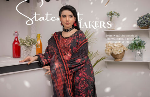 D-1872 3-PCS Embroidered Lawn Collection