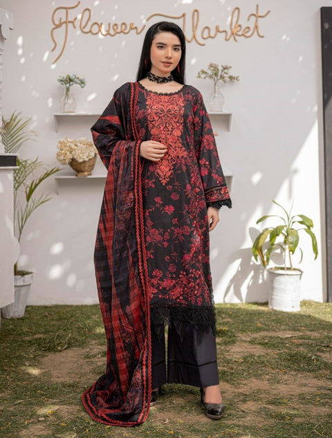 D-1872 3-PCS Embroidered Lawn Collection