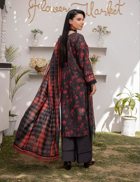D-1872 3-PCS Embroidered Lawn Collection
