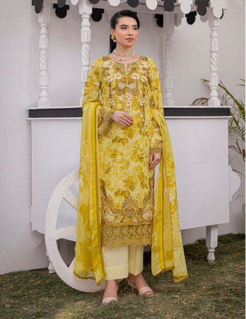 D-1879 3-PCS Embroidered Lawn Collection
