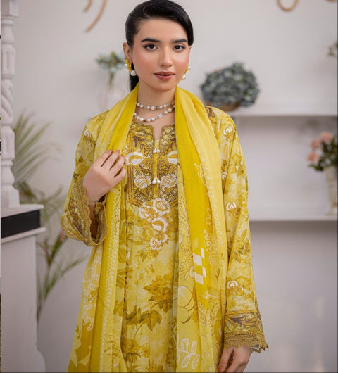 D-1879 3-PCS Embroidered Lawn Collection