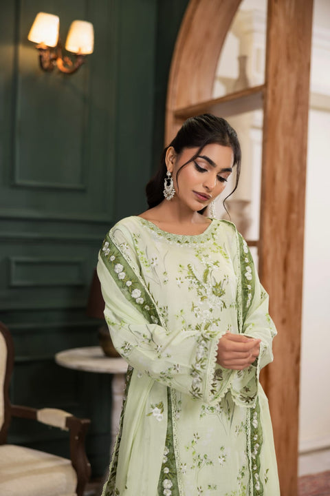 D-2237 | 3Pcs Embroidered Lawn