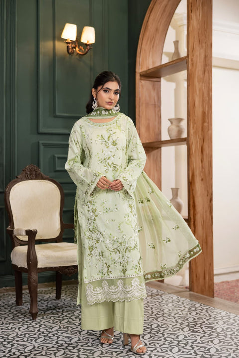 D-2237 | 3Pcs Embroidered Lawn