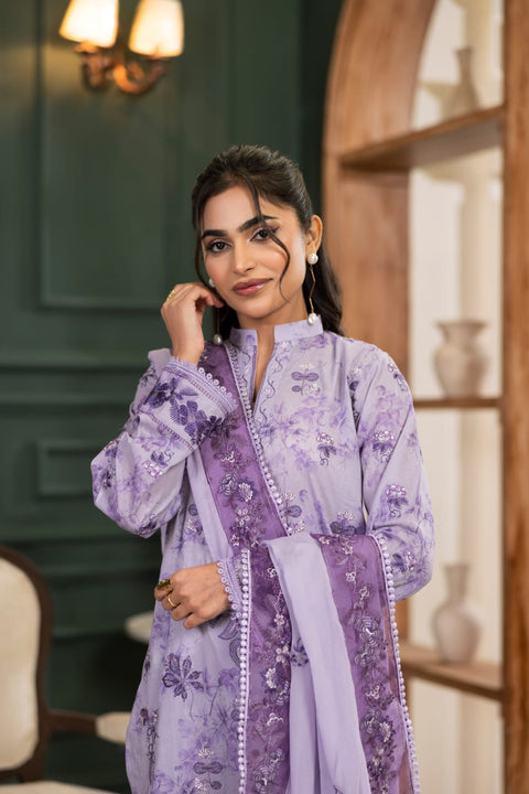 D-2236 | 3pcs embroidered Lawn