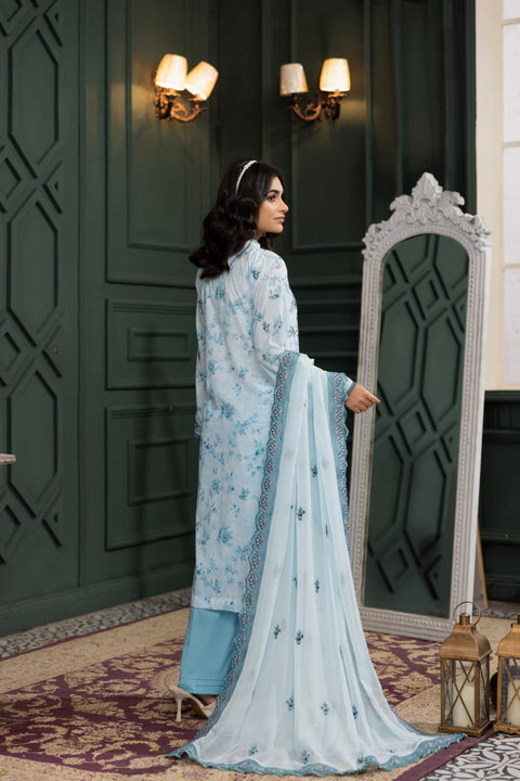 D-2235 | 3pcs Embroidered Lawn