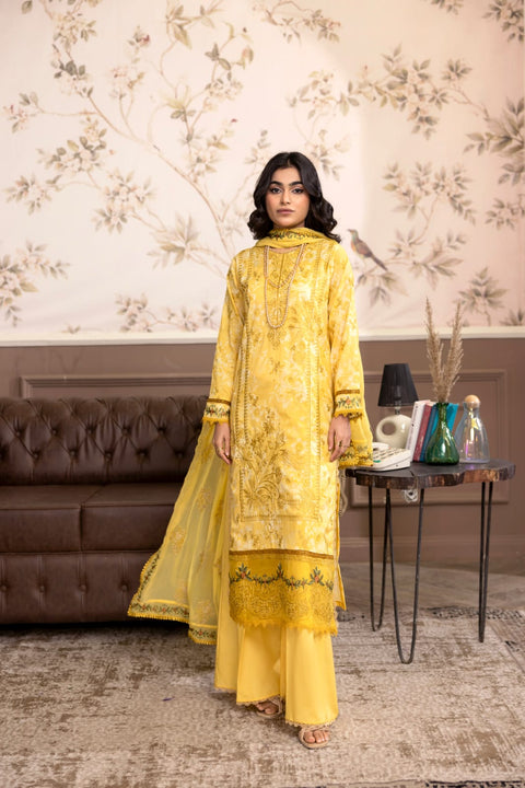 D-2233 | 3Pcs Embroidered Lawn