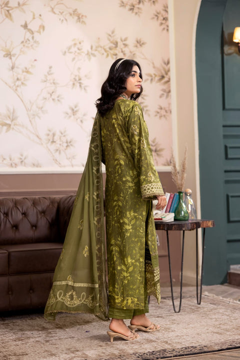 D-2241 | 3Pcs Embroidered Lawn