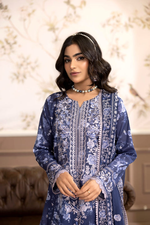 D-2239 | 3Pcs Embroidered Lawn