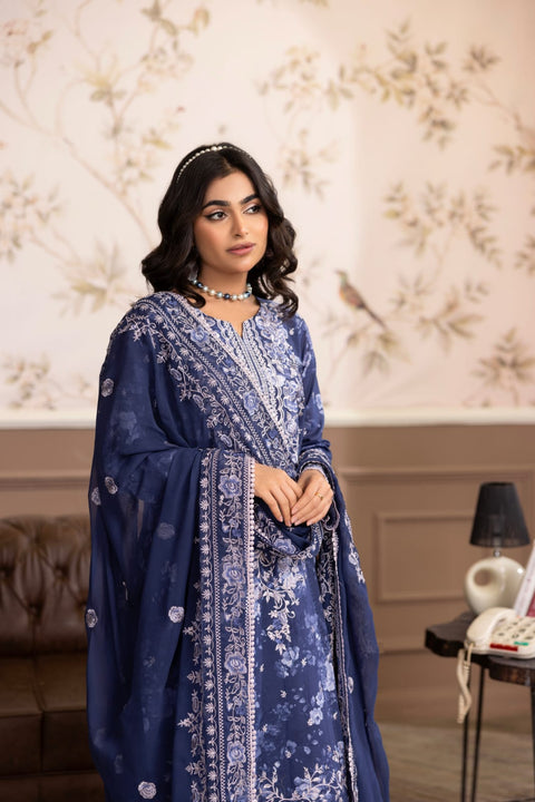 D-2239 | 3Pcs Embroidered Lawn