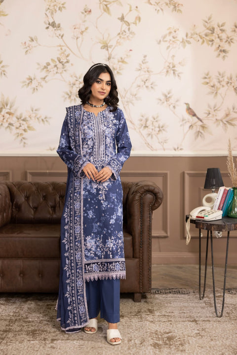 D-2239 | 3Pcs Embroidered Lawn