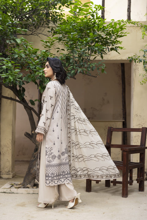 D-2460| 3 Pcs Embriodered Viscose Collection