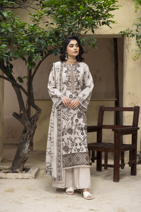 D-2460| 3 Pcs Embriodered Viscose Collection
