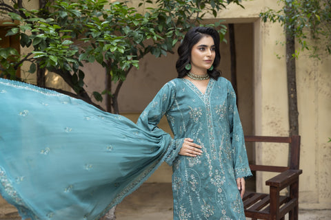 D-2461 | 3 Pcs Embriodered Viscose Collection