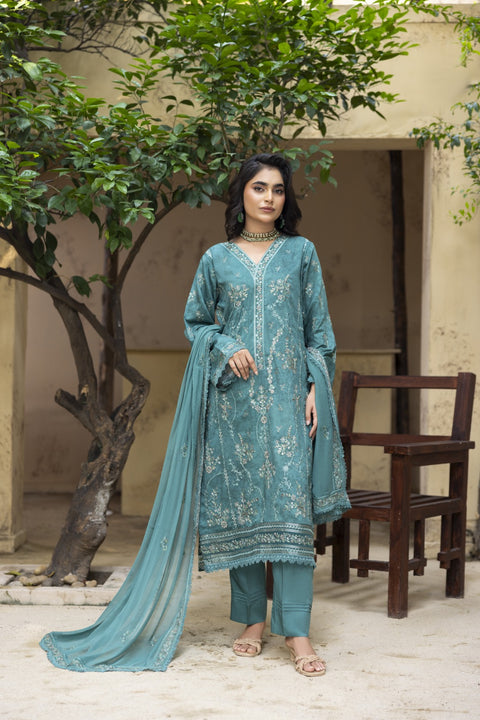 D-2461 | 3 Pcs Embriodered Viscose Collection