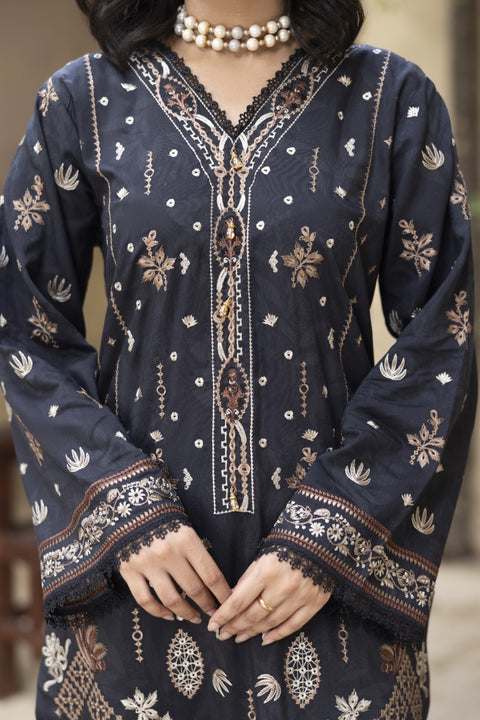 D-2463| 3 Pcs Embriodered Viscose Collection