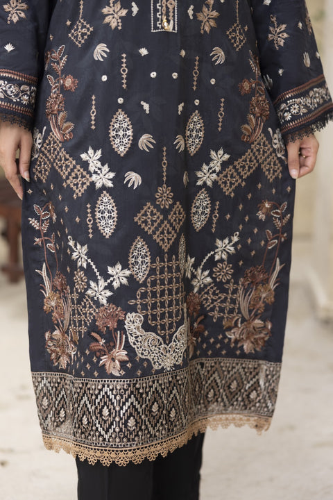 D-2463| 3 Pcs Embriodered Viscose Collection