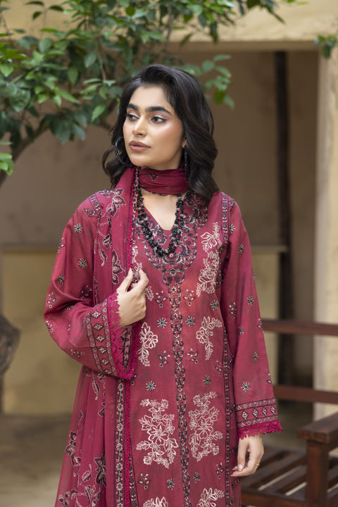 D-2462| 3 Pcs Embriodered Viscose Collection