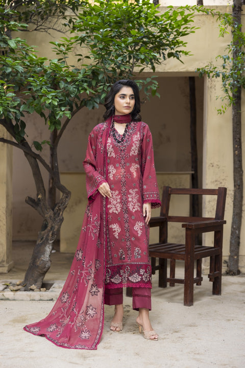 D-2462| 3 Pcs Embriodered Viscose Collection