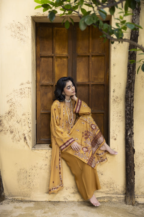 D-2464| 3 Pcs Embriodered Viscose Collection