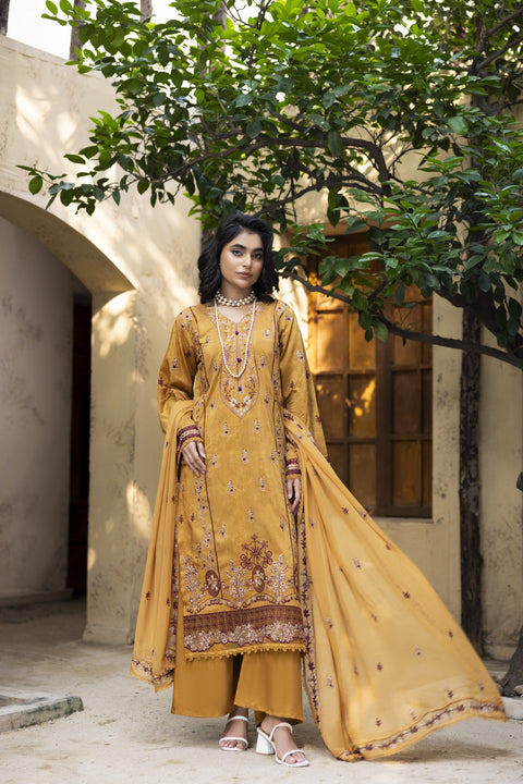 D-2464| 3 Pcs Embriodered Viscose Collection