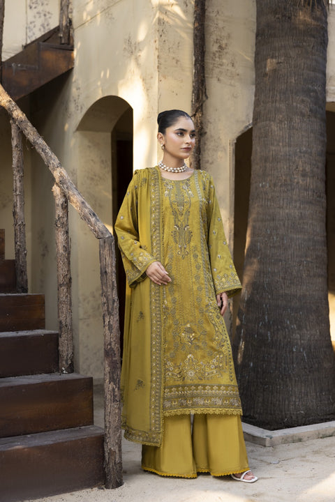 D-2467| 3 Pcs Embriodered Viscose Collection