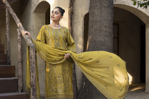 D-2467| 3 Pcs Embriodered Viscose Collection