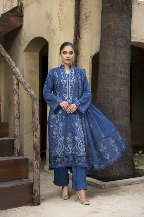 D-2468| 3 Pcs Embriodered Viscose Collection