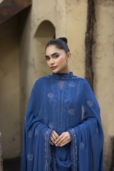 D-2468| 3 Pcs Embriodered Viscose Collection