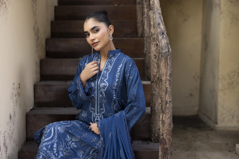 D-2468| 3 Pcs Embriodered Viscose Collection