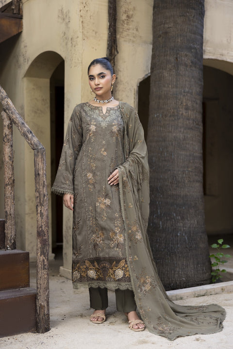 D-2469| 3 Pcs Embriodered Viscose Collection