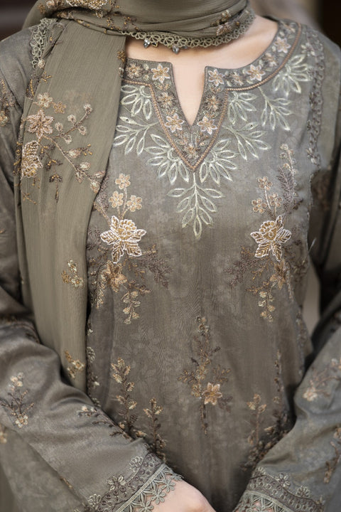 D-2469| 3 Pcs Embriodered Viscose Collection