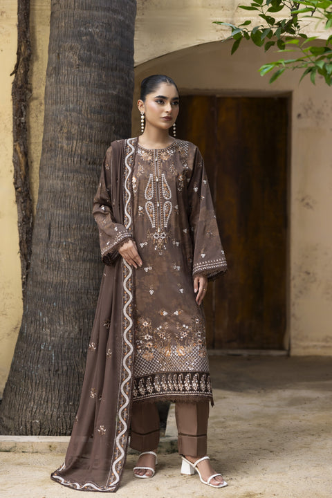 D-2465| 3 Pcs Embriodered Viscose Collection