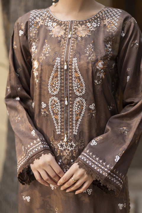 D-2465| 3 Pcs Embriodered Viscose Collection
